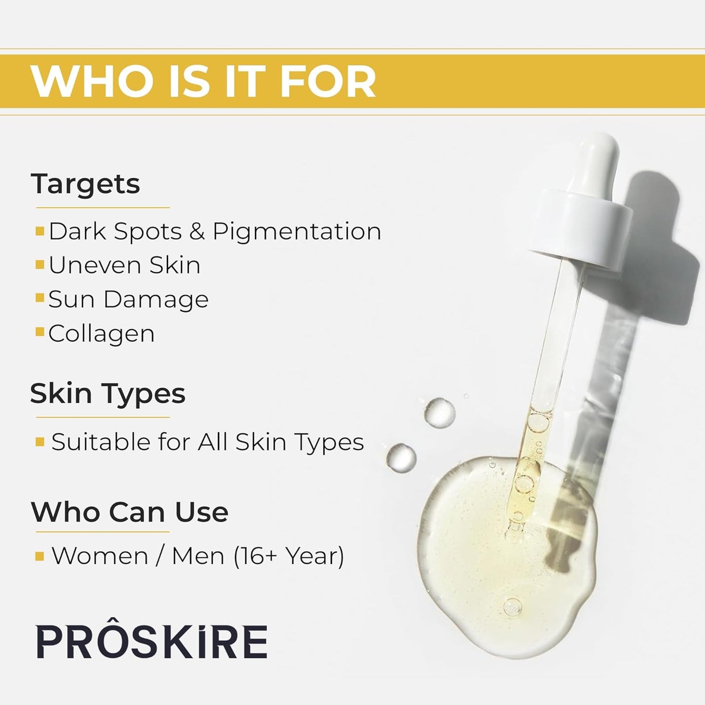 Proskire Vitamin C Face Serum – Brightening & Anti-Aging Formula for Glowing Skin - 30 ml Pack