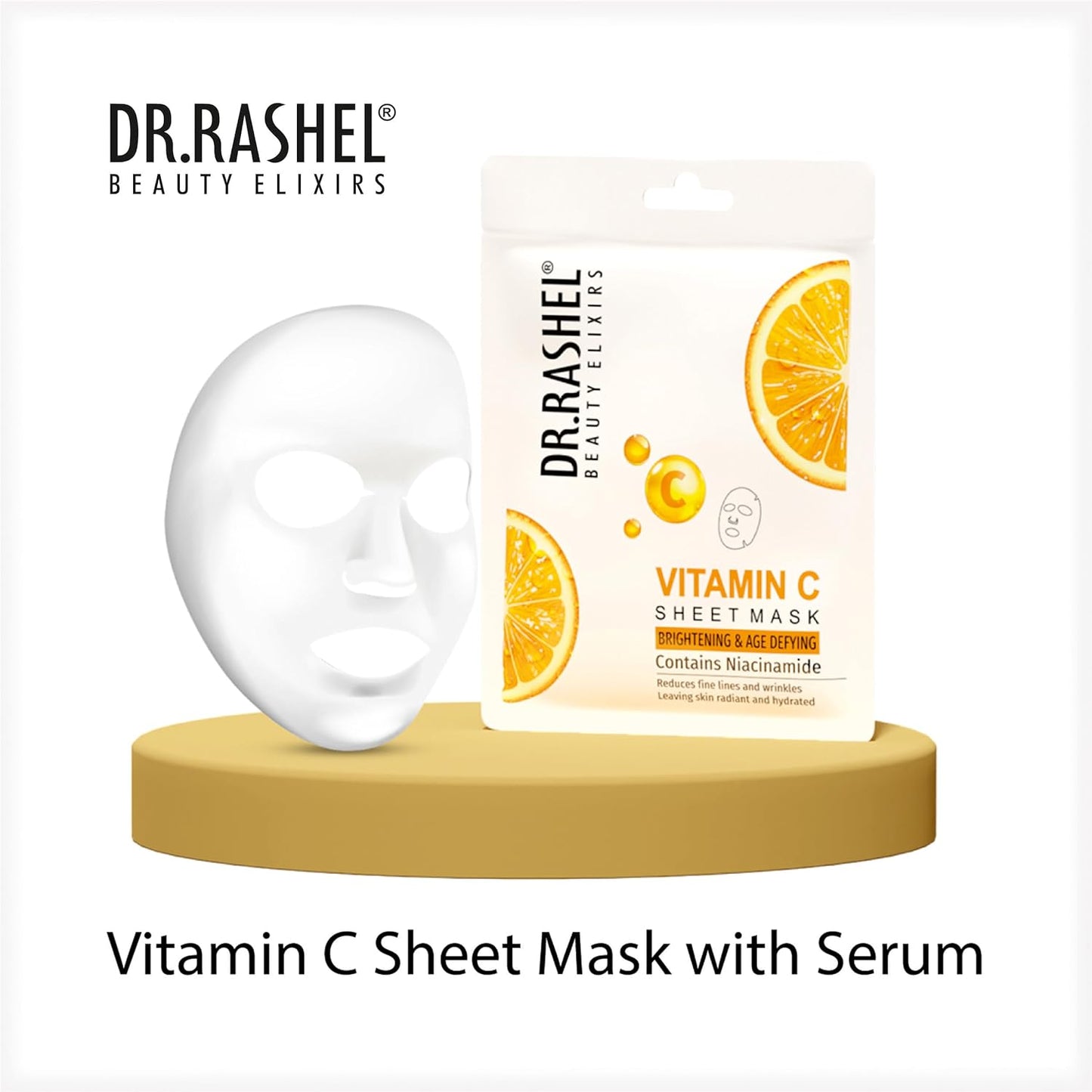 Vitamin C Face Sheet Mask With Serum For Women and Men | All Skin Types | Soft and Healthy Skin | Deep Cleansing & Oil Control | Repairing & Nourishment | Soothing And Hydrating | Paraben Free | Pack Of 2 | 20 Grams Each