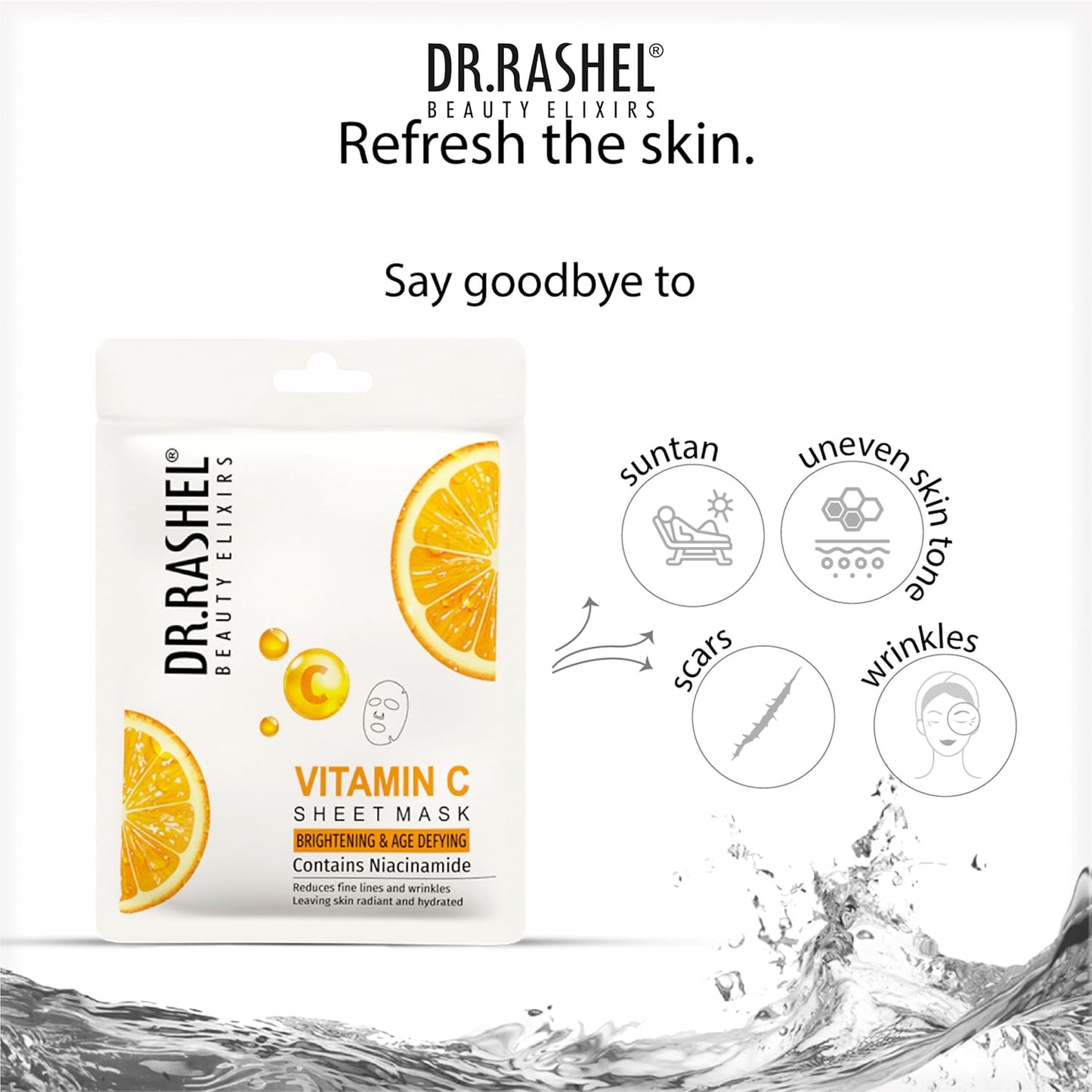 Vitamin C Face Sheet Mask With Serum For Women and Men | All Skin Types | Soft and Healthy Skin | Deep Cleansing & Oil Control | Repairing & Nourishment | Soothing And Hydrating | Paraben Free | Pack Of 2 | 20 Grams Each