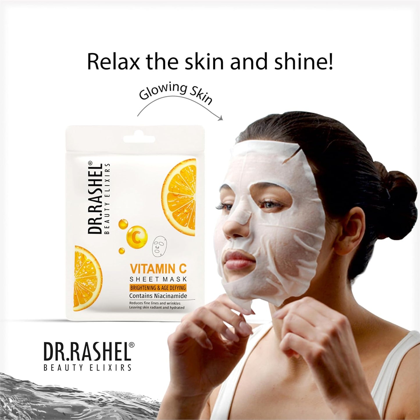 Vitamin C Face Sheet Mask With Serum For Women and Men | All Skin Types | Soft and Healthy Skin | Deep Cleansing & Oil Control | Repairing & Nourishment | Soothing And Hydrating | Paraben Free | Pack Of 2 | 20 Grams Each