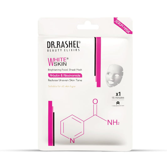 DR.RASHEL White Skin Face Sheet Mask With Serum For Women and Men | All Skin Types | Soft and Healthy Skin | Deep Cleansing & Oil Control | Repairing & Nourishment | Soothing And Hydrating | Paraben Free | Pack Of 3 | 20 Grams Each